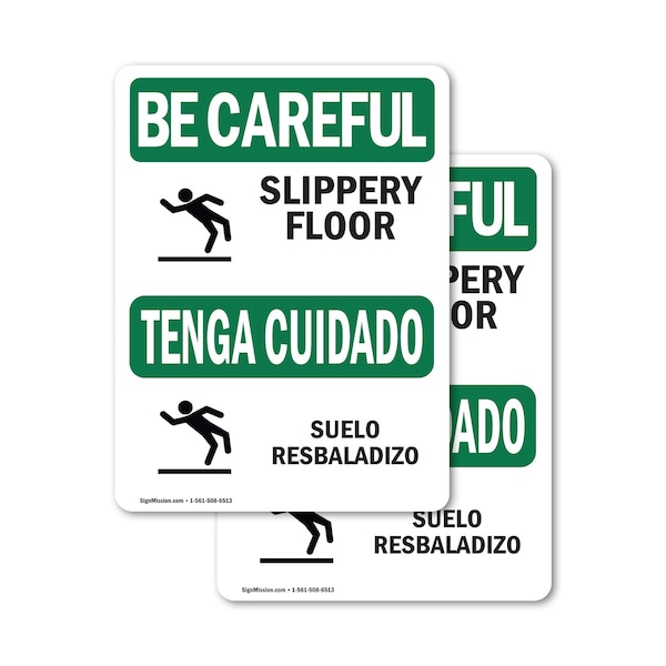 Signmission 10 in Height, 7 in Width, Vinyl Decal, Rectangle, Bilingual OS-2PACK-BC-D-710-L-10047 - main
